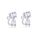 925 Sterling Silver Plated Platinum Earrings with Pavé Setting CZ for Women-1