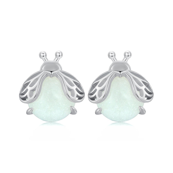 925 Sterling Silver Luminous Stone Earrings