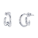 925 Sterling Silver Earrings with Pavé Setting CZ-1