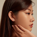 925 Sterling Silver Plated Platinum Earrings with CZ-7