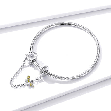 925 Sterling Silver Adjustable Length 17cm Bracelet for Women - 0