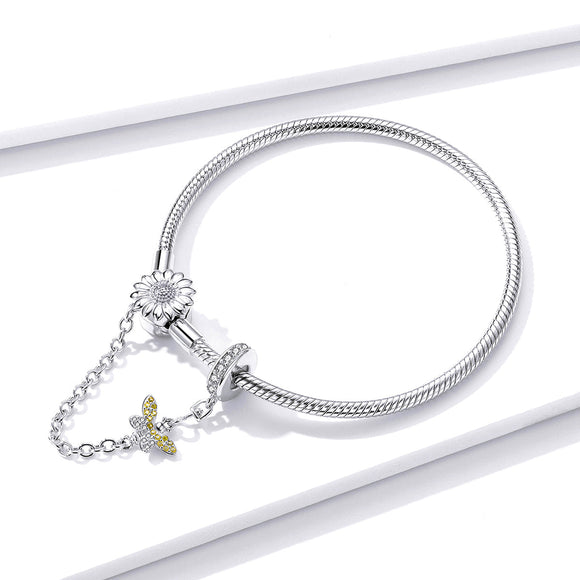 925 Sterling Silver Adjustable Length 17cm Bracelet for Women