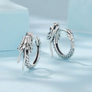 925 Sterling Silver Pave Setting CZ Oxidized Earrings for Women-3
