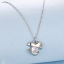 925 Sterling Silver White Gold Plated 40cm+5cm Length CZ Necklace for Women-3