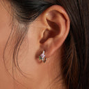 925 Sterling Silver Enamel Oxidized Silver Earrings for Women - 1.5x0.7cm-8