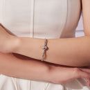 925 Sterling Silver White Gold Plated Bracelet with CZ Pendant for Women-7