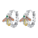 S925 Sterling Silver Enamel Blue Pavé Set CZ Earrings-4