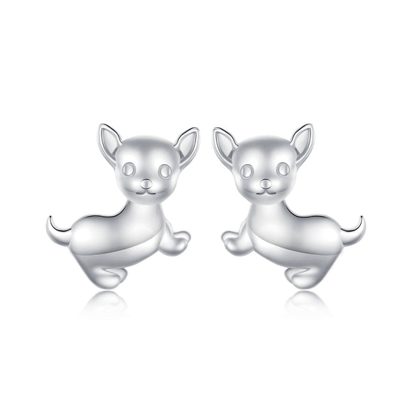 925 Sterling Silver Earrings Plated Platinum 10*12mm for Women