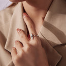 925 Sterling Silver Oxidized Silver Pavé Setting CZ Rings for Women-7