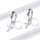 925 Sterling Silver Earrings with Pavé Setting CZ in Oxidized Finish-2