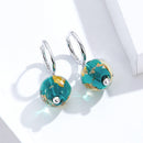925 Sterling Silver Earrings with Glass Bead for Women-5