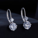 925 Sterling Silver Moissanite Earring with Pavé Setting, 6.5mm, for Women-4