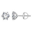 925 Sterling Silver 6.5mm Moissanite Earrings for Women-1