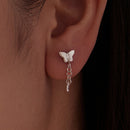 925 Sterling Silver & Brass Earrings with White Gold Plating, 2.0x0.8cm for Women-5
