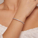 925 Silver & Platinum Pavé Setting CZ Bracelets, Size 17.0 mm for Women-8