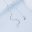 925 Sterling Silver Pendant Necklace with CZ and Transparent Glass for Women-5