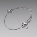 925 Sterling Silver Adjustable Chain Bracelet with White Gold Plating and CZ for Women-4