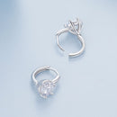 925 Sterling Silver Earrings with CZ and Platinum Plating, Size 13*7mm for Women-5
