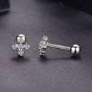 925 Sterling Silver Moissanite Earrings White Gold Plated 0.5cm for Women-4