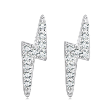 925 Sterling Silver Earrings with Pavé Setting CZ for Women - 0