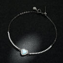 925 Sterling Silver Adjustable Bracelet with Translucent Opal and CZ for Women-7