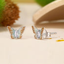 925 Sterling Silver Earrings with Enamel and Pavé Set CZ, 7x10mm, White Gold Plated for Women-4