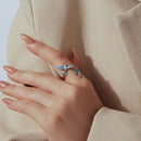 925 Sterling Silver White Enamel Pavé Set CZ Ring for Women-8