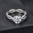 925 Sterling Silver Moissanite Ring in Size 7 with Pavé Setting for Women-4