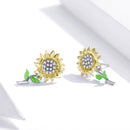 925 Sterling Silver Plated Gold Earrings with Enamel Process-3