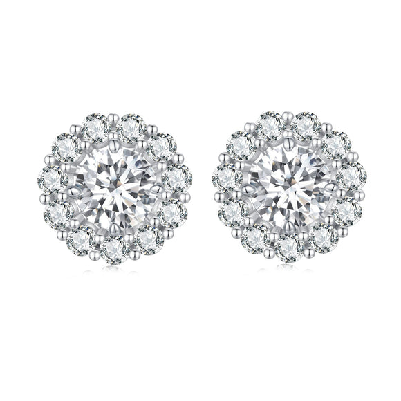 925 Sterling Silver 0.5 Carat Moissanite Earrings for Women