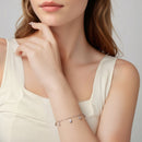 925 Sterling Silver Bracelet with Plated White Gold and Pavé Setting CZ-5