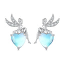 925 Sterling Silver Moonstone CZ Earrings for Women-4