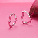 S925 Sterling Silver Enamel Platinum Plated Earrings 13*2mm for Women-4