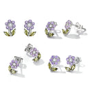 925 Sterling Silver Earrings with Pavé Setting CZ in White Gold-7
