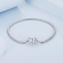 925 Sterling Silver Moonstone Bracelet 17.0 cm with White Gold Plating for Women-4