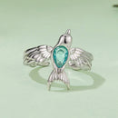 925 Sterling Silver Transparent Glass Ring for Women-4