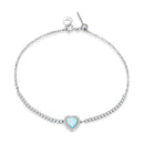 925 Sterling Silver Adjustable Bracelet with Translucent Opal and CZ for Women-1