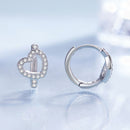 925 Sterling Silver Blue Pavé Setting CZ Earrings 12x8mm for Women-4