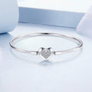 925 Sterling Silver White Gold Plated CZ Bracelet for Women - Size 17.0-4