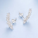925 Sterling Silver White Gold Plated CZ Earrings 0.5*1.8cm for Women-3