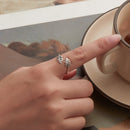 925 Sterling Silver Oxidized Leaf Ring for Women-5