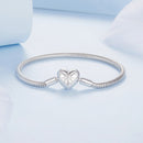 925 Sterling Silver + Pavé Setting White Gold Bracelet 17.0cm for Women-4