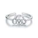 925 Sterling Silver Oxidized Silver Dog Ring for Women-1
