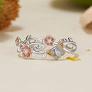 925 Sterling Silver Enamel Pavé Setting Ring for Women-6