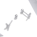 925 Sterling Silver Earrings with CZ in Pavé Setting - 0.4*0.5cm - Women-2