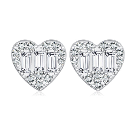 925 Sterling Silver Earrings with Pavé Set CZ