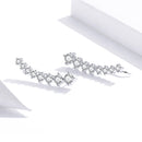 925 Sterling Silver Earrings with Pavé Setting CZ - 2.9*0.7cm-5