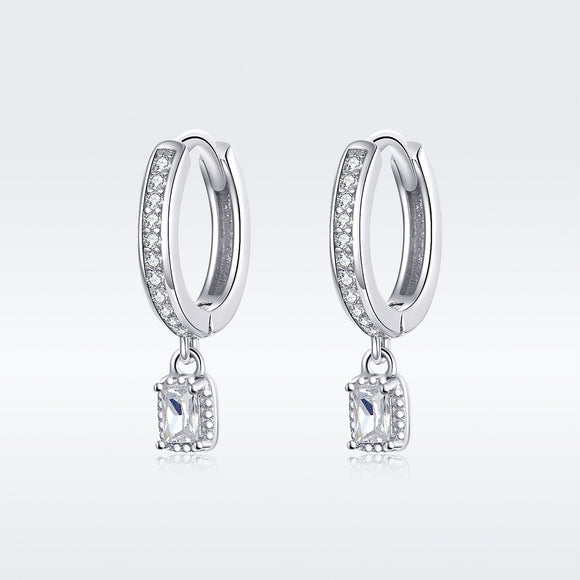 925 Sterling Silver 1.7cm Pavé Setting CZ Earrings