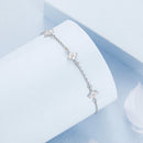 925 Sterling Silver White Gold Plated Adjustable CZ Bracelet for Women-3
