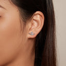925 Sterling Silver Earrings with Pavé Setting CZ, 7x15mm, Plated Platinum for Women-7